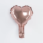 Шар с клапаном (5''/13 см) Микро-сердце, Нежно-розовый, Металлик, 1 шт., 27234