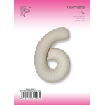 Шар (40''/102 см) Цифра, 6 Slim, Кремовый Латте, Матовый, 1 шт. в уп., B901916MCL
