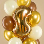 Шар (32''/81 см) Фигура, Знак Доллара, Золото, 1 шт. в уп., 26738