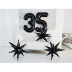 Шар (40''/102 см) Цифра, 5 Slim, Черный блеск, 1 шт. в уп., 222674