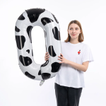 Шар (40''/102 см) Цифра, 0 Пятнышки, Черный/Белый, 1 шт. в уп., 23770