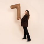 Шар (40''/102 см) Цифра, 7 Slim, Шоколад, Матовый, 1 шт. в уп., B901917MCH