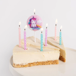 Набор свечей Фигура, Нежный единорог, Ассорти, Макарунс, 0,5*6 + 6 см, 7 шт. с держат., 639246