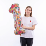 Шар (34''/86 см) Цифра, 1 Цветочный вальс, 1 шт. в уп., 131431