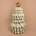 Шар (51''/130 см) Фигура 3D, Новогодняя елка, Кремовый, Сатин, 1 шт. в уп., 26704