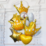 Шар (31''/79 см) Фигура, Корона, Золото, 1 шт. в уп., 220960