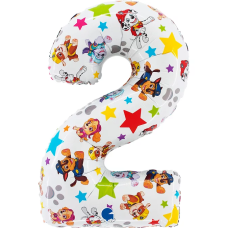 Шар (26''/66 см) Цифра, 2 Щенячий Патруль, 1 шт., L222 Шар (26''/66 см) Цифра, 2 Щенячий Патруль, 1 шт., L222