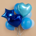 Шар (18''/46 см) Сердце, Синий, Металлик, 1 шт., 123036