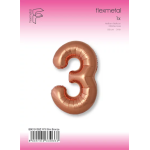 Шар (40''/102 см) Цифра, 3 Slim, Бронза, Металлик, 1 шт. в уп., B901913BZ