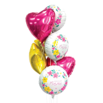 Шар (19''/48 см) Сердце, Фуксия, 1 шт., 759066