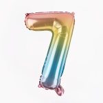Шар с клапаном (16''/41 см) Мини-цифра, 7, Нежная радуга, Градиент, 1 шт., 180167