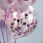 Конфетти фольга Сердце, Фуксия, Металлик, 2,5 см, 50 г., 6015327