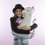 Шар (32''/81 см) Фигура, Котенок с подарком, 1 шт., 23214