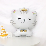 Шар (28''/71 см) Фигура, Котенок Принцесса, Белый, 1 шт., 23315