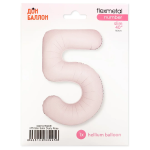 Шар (40''/102 см) Цифра, 5 Slim, Пыльная роза, Сатин, 1 шт. в уп., C901915SDR