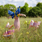 Шар 3D (45''/114 см) Фигура, Бабочка, Карнавальные крылья, Голубой, 1 шт., 23734