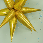 Шар 3D (26''/66 см) Звезда, Составная, Золото, Голография, 1 шт. в уп., 23966