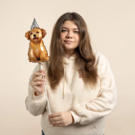 Шар с клапаном (17''/43 см) Мини-фигура, Песик в колпачке, 5 шт. в уп., 27147