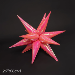 Шар 3D (26''/66 см) Звезда, Составная, Розовый, Хамелеон, 1 шт. в уп., 24996