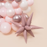 Шар 3D (26''/66 см) Звезда, Составная, Пыльная роза, 1 шт. в уп., 224654