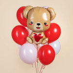 Шар (31''/79 см) Фигура, Мишка с сердцем, 1 шт. в уп., 27400P