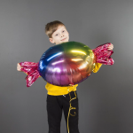Шар (33''/84 см) Фигура, Конфета, Радужный, 1 шт., 23276