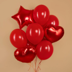 Шар (18''/46 см) Сердце, Красный, Металлик, 1 шт., 123034