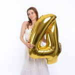 Шар (40''/102 см) Цифра, 4, Золото, 1 шт. в уп., 901764OP