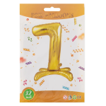 Шар (32''/81 см) Цифра на подставке, 7, Золото, 1 шт. в уп., 24127