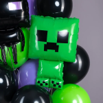 Шар (26''/66 см) Фигура, Пиксельный монстр, Зеленый, 1 шт., 26893