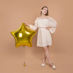 Шар (32''/81 см) Звезда, Золото, Металлик, 1 шт., 27223