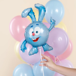 Шар с клапаном (17''/43 см) Мини-фигура, Смешарики, Крош, 5 шт. в уп., 515114