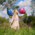 Шар (32''/81 см) Цветок, Роза, Розовый, 1 шт. в уп., 21730P