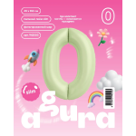 Шар (40''/102 см) Цифра, 0 Slim, Пыльный лайм, 1 шт. в уп., 942503