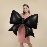 Шар (39''/99 см) Фигура, Бант, Черный, Сатин, 1 шт. в уп., 27064P