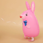 Шар 3D (24''/61 см) Ходячая Фигура, Заяц, Розовый, 1 шт., R367R