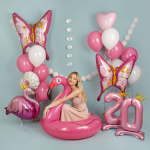 Шар (19''/48 см) Сердце, Мистик, Фламинго, Сатин, 1 шт., 221332