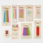 Свечи Цветное пламя, Ассорти, 0,5*6 + 3 см, 6 шт. с держат., 802942