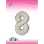 Шар (40''/102 см) Цифра, 8 Slim, Кремовый Латте, Матовый, 1 шт. в уп., B901918MCL