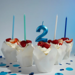 Свечи Гармония, Голубой микс, с блестками, 14,5 см, 12 шт. с держат., 708020