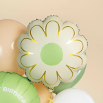 Шар (21''/53 см) Цветок, Ромашка, Золотые лепестки, Кремовый, Сатин, 1 шт., 26824