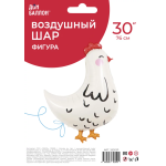 Шар (30''/76 см) Фигура, Курица, Белый, 1 шт. в уп., 26301P