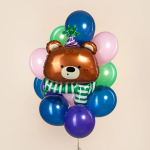 Шар (38''/97 см) Фигура, Мишка в колпачке, 1 шт., 27543