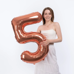 Шар (40''/102 см) Цифра, 5 Slim, Бронза, Металлик, 1 шт. в уп., B901915BZ
