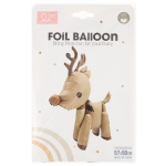 Шар (26''/66 см) Фигура 3D, Новогодний олененок, Сатин, 1 шт. в уп., 25016