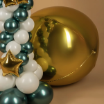 Шар 3D (50''/127 см) Сфера, Золото, 1 шт., 23858