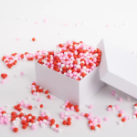 Шарики пенопласт, Цветной микс, Красный/Розовый, 6-8 мм, 20 гр., 6231119