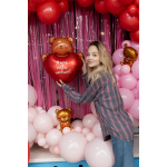 Шар (30''/76 см) Фигура, Мишка с сердцем, Сатин, 1 шт. в уп., 13504