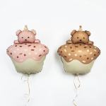 Шар (29''/74 см) Фигура, Кексик с медвежонком, Бежевый, Сатин, 1 шт. в уп., 25062P