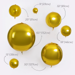 Шар 3D (9''/23 см) Мини-сфера, Золото, 1 шт., 550075